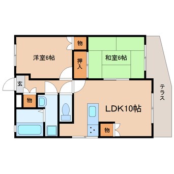 間取図 東海道本線/安倍川駅 徒歩13分 1階 築36年