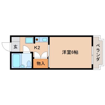 間取図 東海道本線/静岡駅 バス21分北安東三丁目下車:停歩2分 2階 築36年