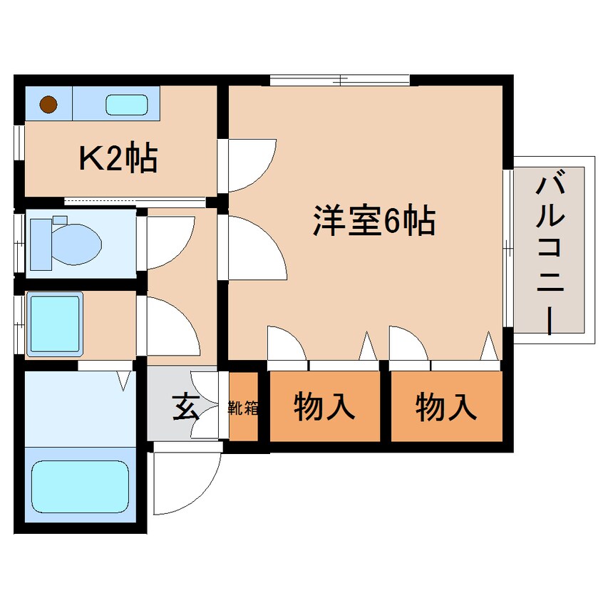 間取図 東海道本線/静岡駅 バス24分大岩北下車:停歩3分 2階 築29年