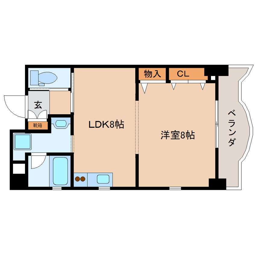 間取図 東海道本線/静岡駅 徒歩7分 7階 築19年