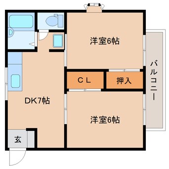 間取図 東海道本線/安倍川駅 徒歩27分 2階 築33年