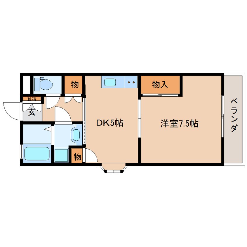 間取図 静岡鉄道静岡清水線/古庄駅 徒歩8分 1階 築25年