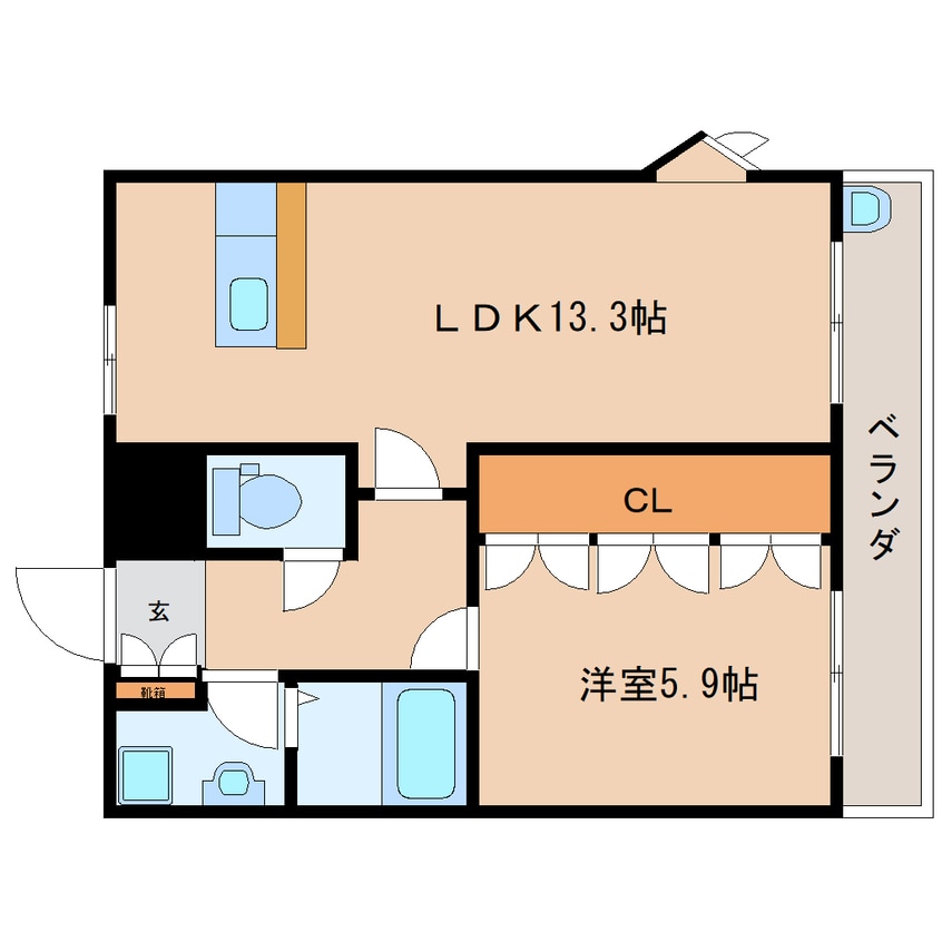 間取図 東海道本線/静岡駅 バス22分賤機南小学校前下車:停歩2分 2階 築20年