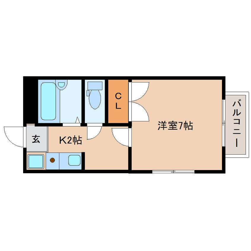 間取図 静岡鉄道静岡清水線/古庄駅 徒歩14分 2階 築28年