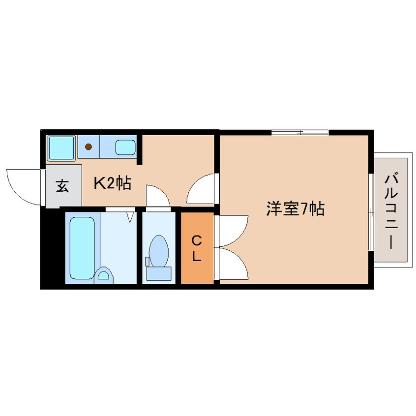 間取図 静岡鉄道静岡清水線/古庄駅 徒歩14分 2階 築28年