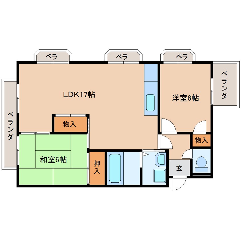 間取図 東海道本線/用宗駅 徒歩5分 4階 築31年