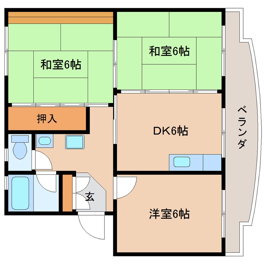 間取図 東海道本線/静岡駅 バス23分沓谷五丁目下車:停歩7分 1階 築45年