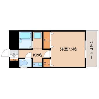 間取図 東海道本線/静岡駅 徒歩19分 2階 築32年