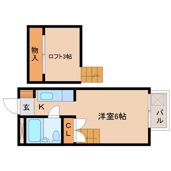 間取図 東海道本線/静岡駅 バス15分籠上下車:停歩3分 2階 築34年