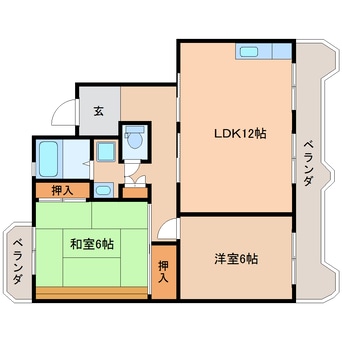 間取図 東海道本線/安倍川駅 徒歩24分 1階 築32年