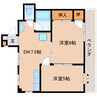 東海道本線/静岡駅 バス:15分:停歩4分 3階 築45年 2DKの間取り