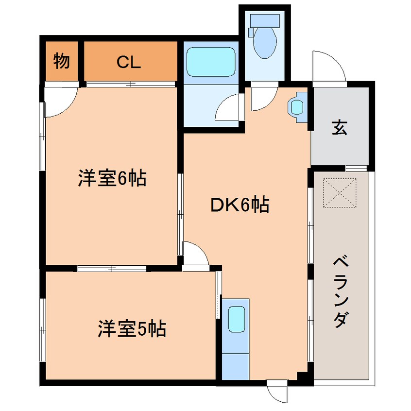 間取図 東海道本線/静岡駅 バス15分長谷通り下車:停歩4分 2階 築44年