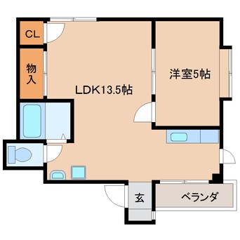 間取図 東海道本線/静岡駅 バス15分長谷通り下車:停歩4分 2階 築44年