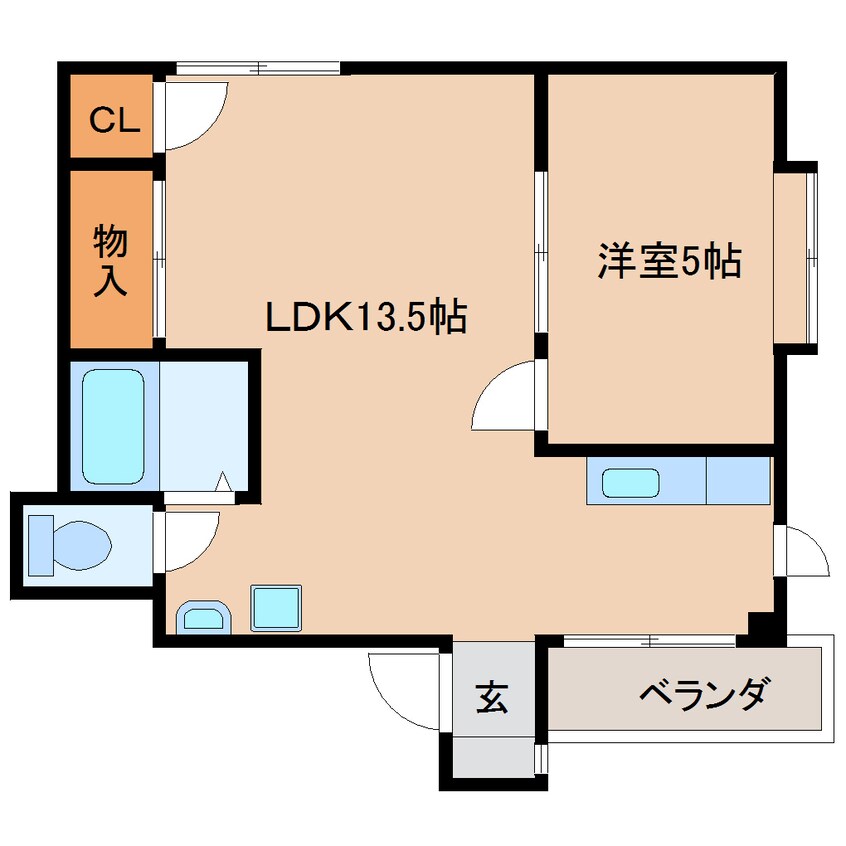 間取図 東海道本線/静岡駅 バス15分長谷通り下車:停歩4分 2階 築44年