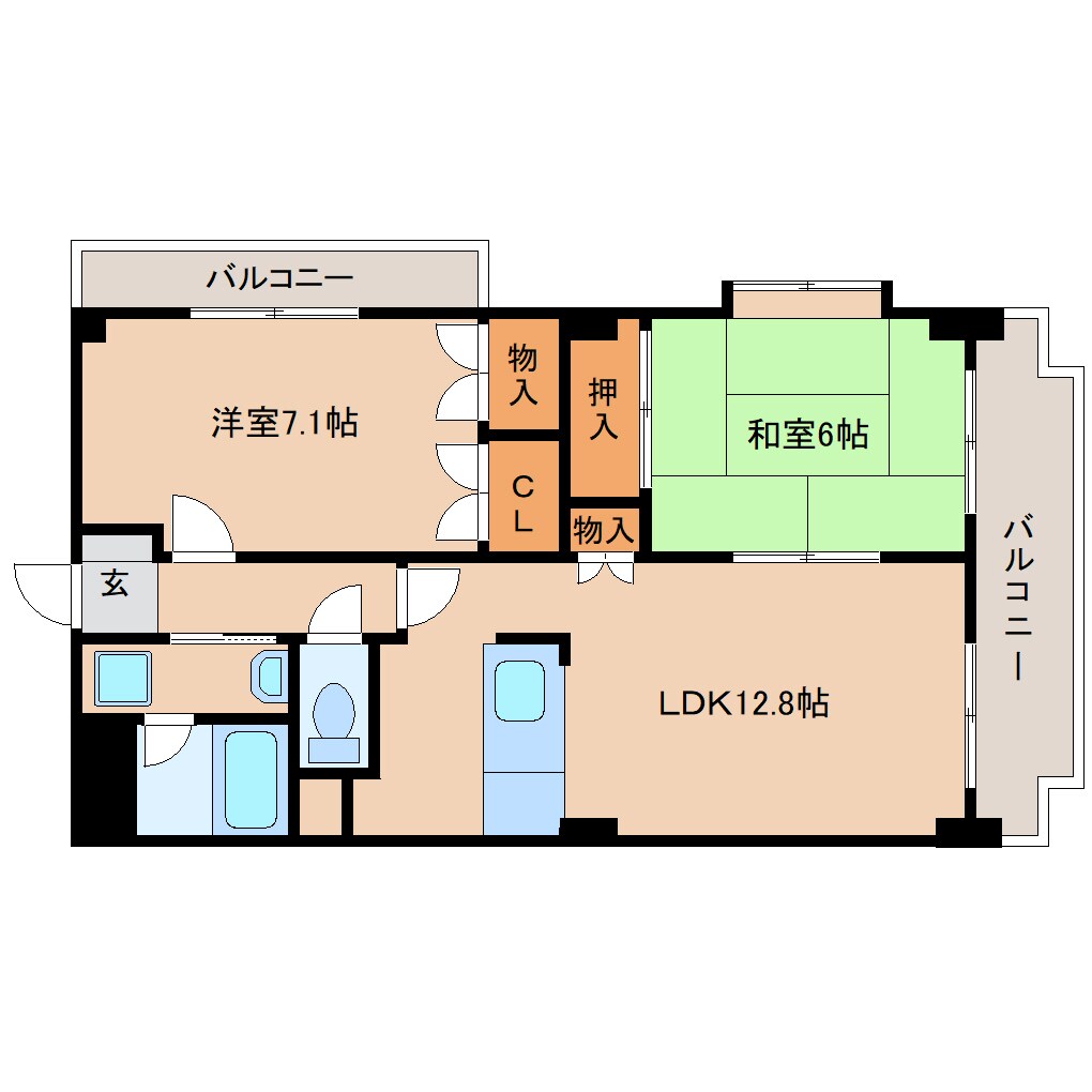 間取り図 東海道本線/静岡駅 バス18分竜南一丁目下車:停歩3分 3階 築26年