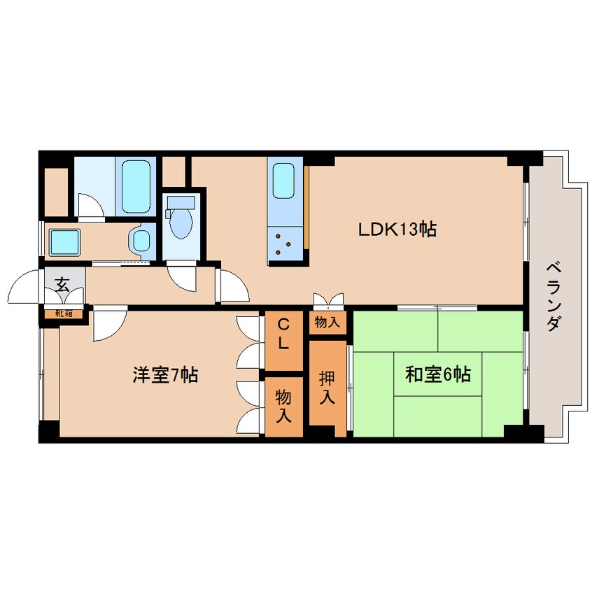 間取図 東海道本線/静岡駅 バス19分柳新田下車:停歩4分 4階 築24年