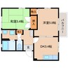 東海道本線/安倍川駅 徒歩18分 2階 築25年 2DKの間取り