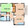 東海道本線/安倍川駅 徒歩18分 2階 築26年 2DKの間取り