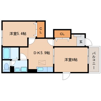 間取図 東海道本線/安倍川駅 徒歩17分 1階 築20年