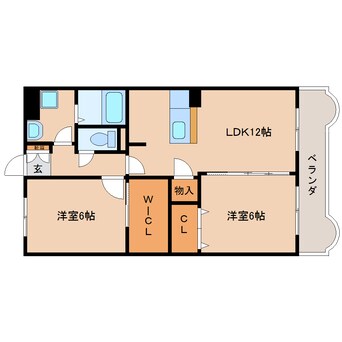 間取図 東海道本線/安倍川駅 徒歩20分 3階 築18年