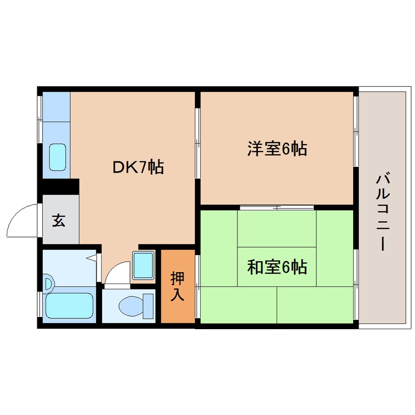 間取図 東海道本線/静岡駅 バス30分服織中学校前下車:停歩5分 2階 築40年