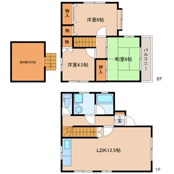 間取図 東海道本線/静岡駅 バス24分田町五丁目下車:停歩3分 1-2階 築26年