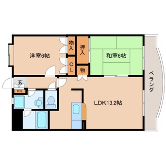 間取図 東海道本線/静岡駅 バス17分籠上下車:停歩2分 4階 築24年