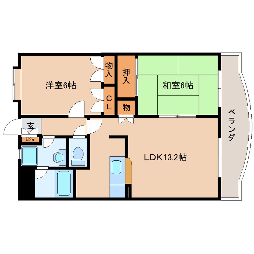 間取図 東海道本線/静岡駅 バス17分籠上下車:停歩2分 4階 築24年
