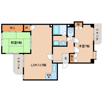 間取図 東海道本線/静岡駅 バス22分城北高校前下車:停歩2分 4階 築33年