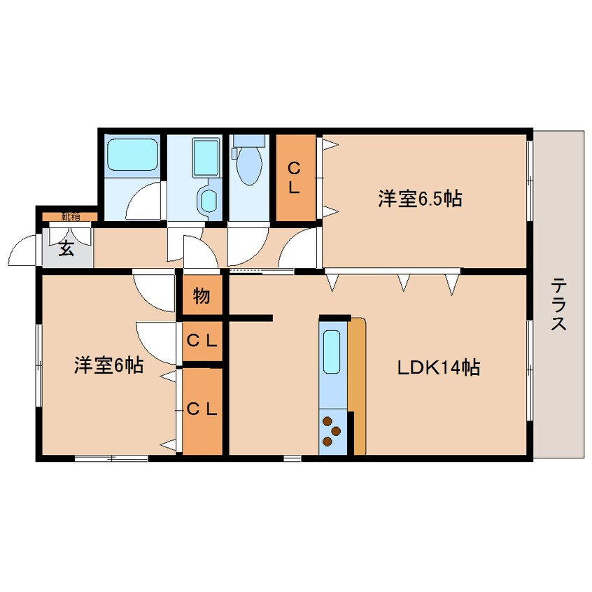 間取図 静岡鉄道静岡清水線/古庄駅 徒歩8分 1階 築24年