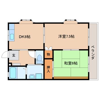 間取図 東海道本線/安倍川駅 徒歩17分 1階 築26年