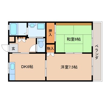 間取図 東海道本線/安倍川駅 徒歩17分 2階 築26年