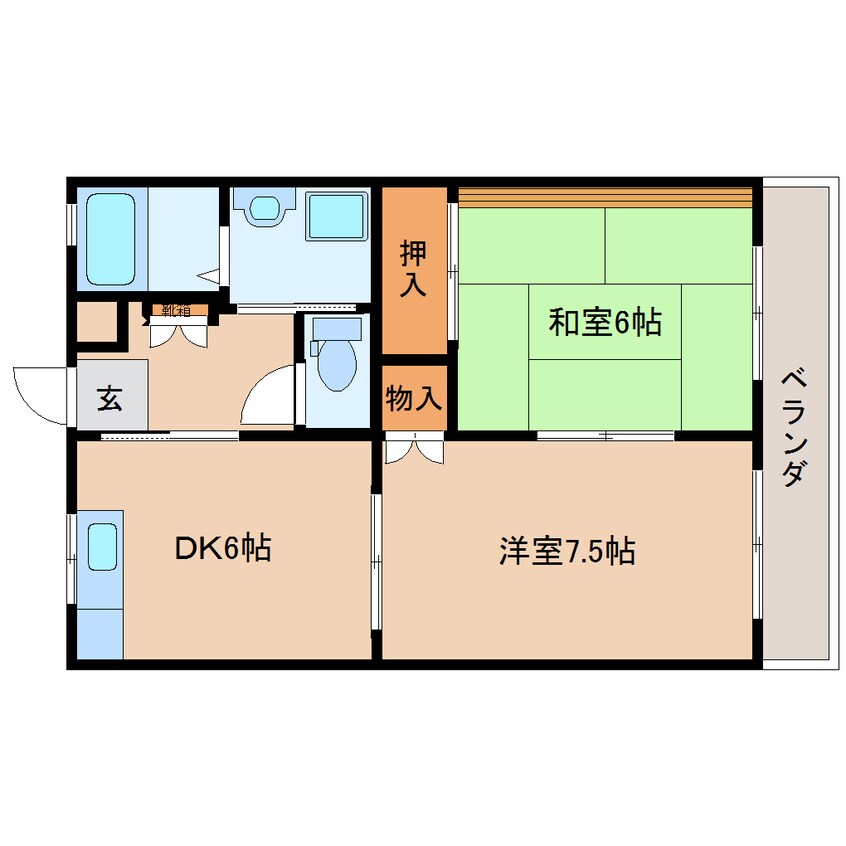 間取図 東海道本線/安倍川駅 徒歩17分 2階 築26年