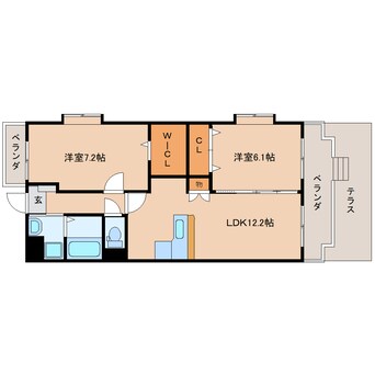 間取図 東海道本線/安倍川駅 徒歩24分 1階 築20年