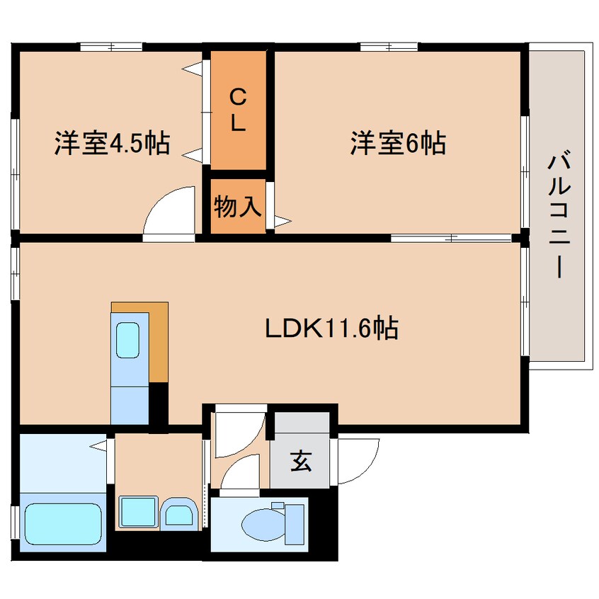 間取図 東海道本線/静岡駅 バス19分柳新田下車:停歩2分 1階 築20年