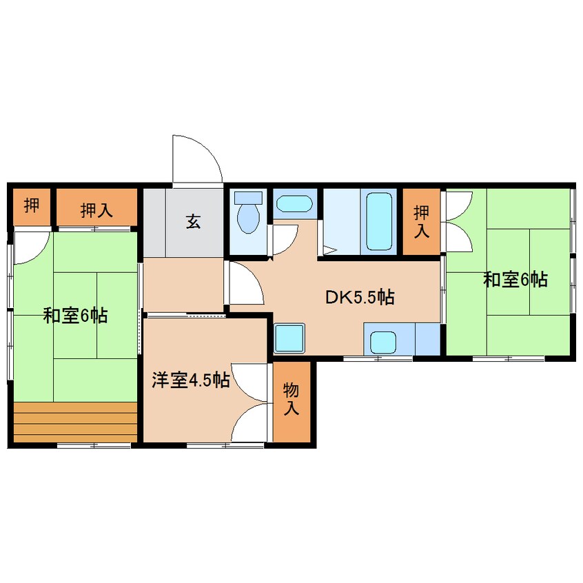 間取図 東海道本線/静岡駅 バス24分川合下車:停歩7分 1階 築25年