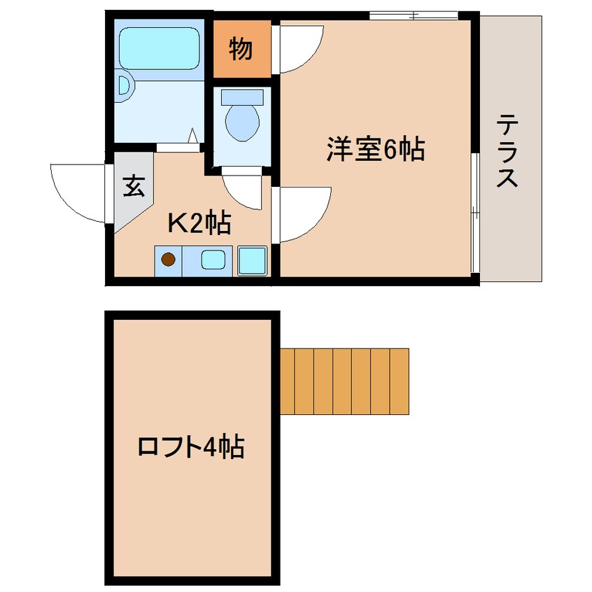 間取図 東海道本線/静岡駅 バス14分妙見下下車:停歩2分 1階 築34年