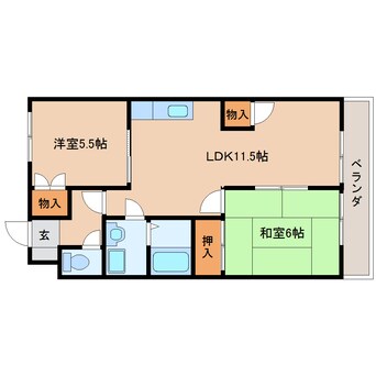 間取図 東海道本線/静岡駅 バス19分上足洗北下車:停歩6分 3階 築33年