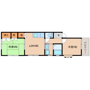 間取図 東海道本線/安倍川駅 徒歩4分 1階 築24年