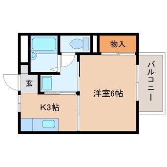 間取図 東海道本線/静岡駅 バス12分若松町下車:停歩5分 2階 築26年