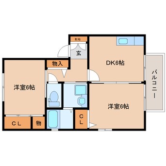 間取図 東海道本線/安倍川駅 徒歩5分 2階 築28年