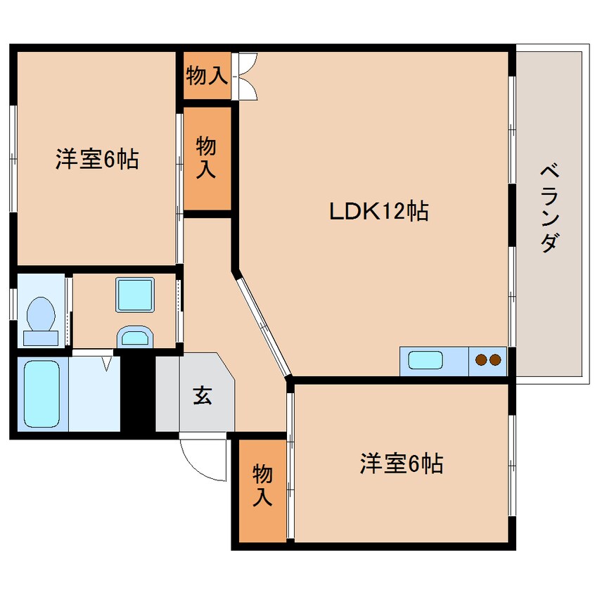 間取図 東海道本線/静岡駅 バス20分平和二丁目下車:停歩5分 3階 築37年