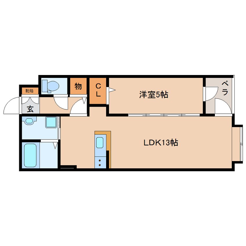 間取図 東海道本線/静岡駅 徒歩13分 5階 築17年