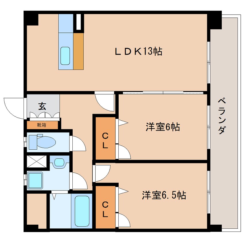 間取図 静岡鉄道静岡清水線/音羽町駅 徒歩15分 2階 築17年