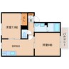 東海道本線/静岡駅 バス:28分:停歩4分 2階 築23年 2DKの間取り