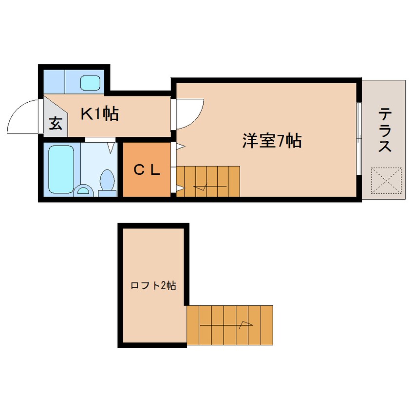 間取図 静岡鉄道静岡清水線/古庄駅 徒歩5分 1階 築35年