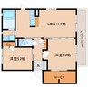 東海道本線/安倍川駅 徒歩18分 2階 築18年 2LDKの間取り