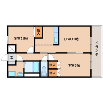 間取図 東海道本線/安倍川駅 徒歩25分 2階 築17年