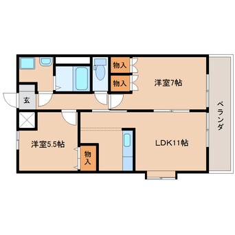 間取図 東海道本線/安倍川駅 徒歩25分 2階 築17年