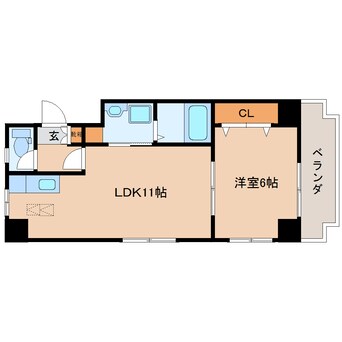 間取図 東海道本線/静岡駅 徒歩11分 1階 築18年
